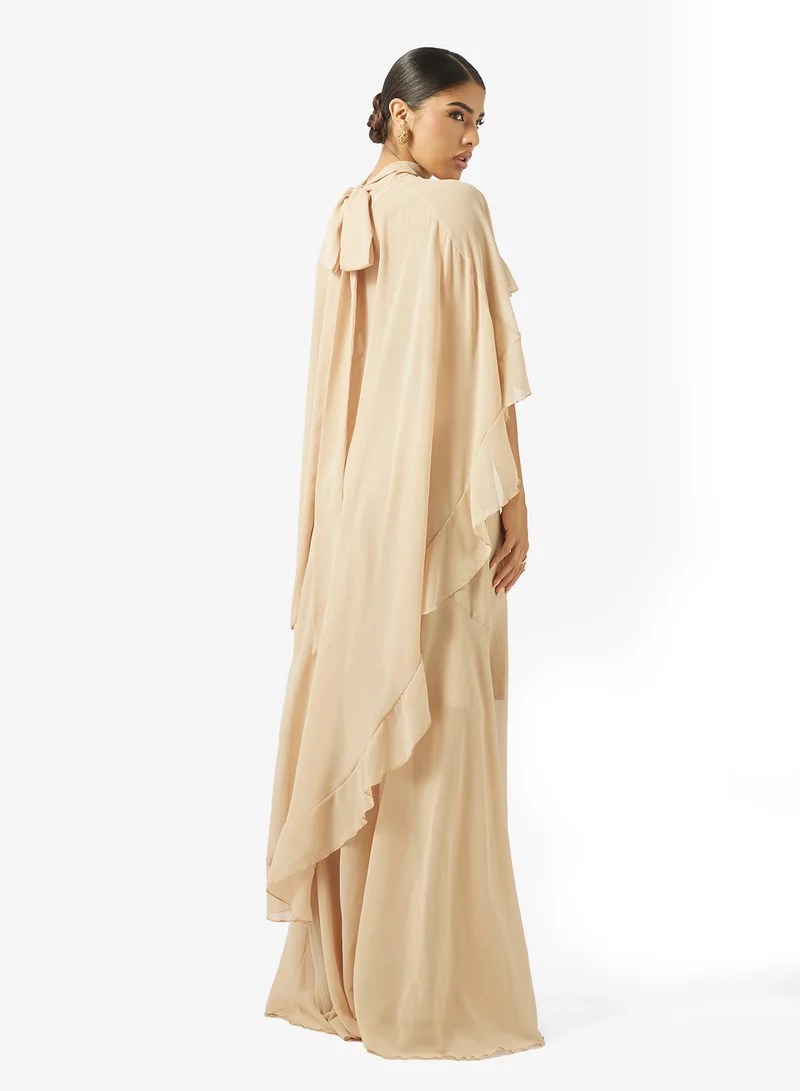 خزانة Dress With Ruffle Hem Cape